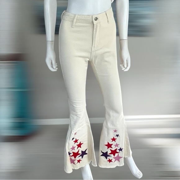 PEACH LOVE CALIFORNIA fitted bell bottom pants S M L - Picture 7 of 11